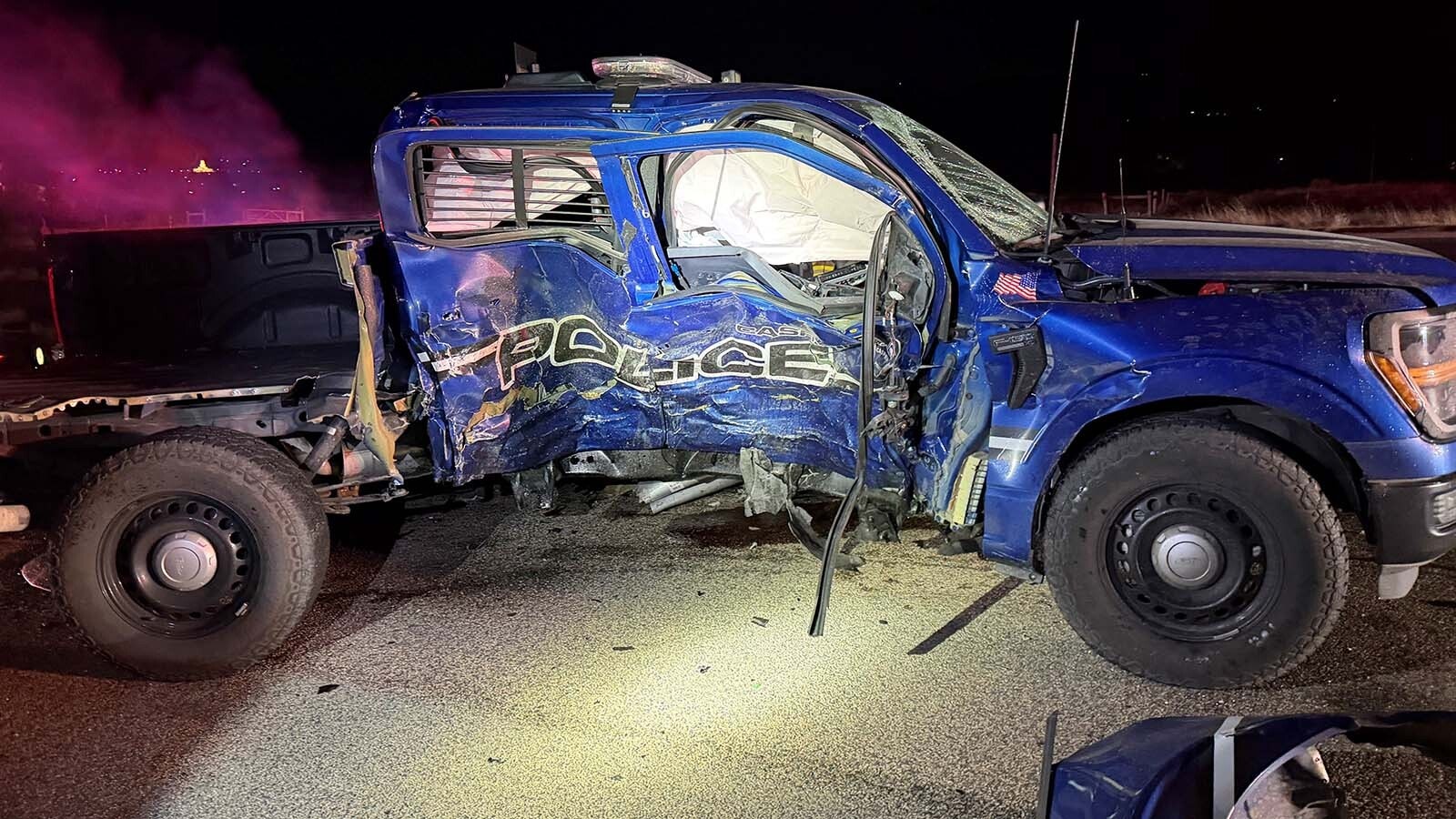 While responding to a fatal head-on collission on CY Avenue in Casper on Friday Nov. 7, 2025, a juvenile driving another vehicle crashed into the unoccupied Casper Police Department vehicle.