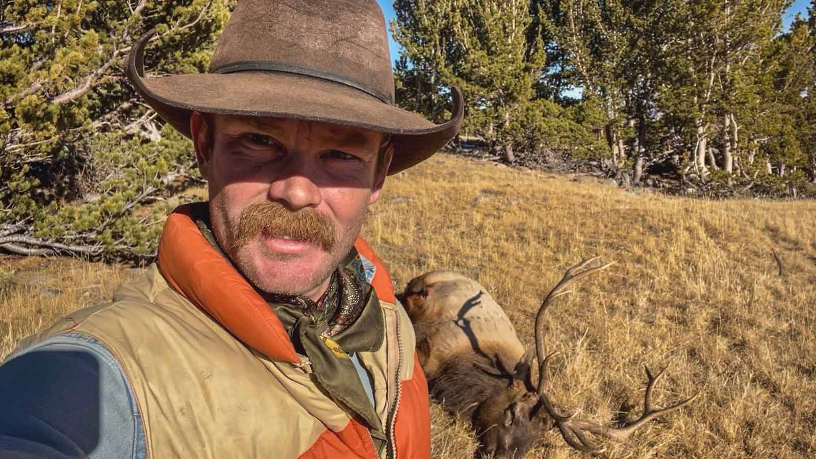 Cade Cole of Dubois traded his modern hunting clothing and gear for denim, flannel, and an iconic 1970s-style down vest for an elk hunt in honor of his grandfather, Clifford Cole, and other hunters of that generation.