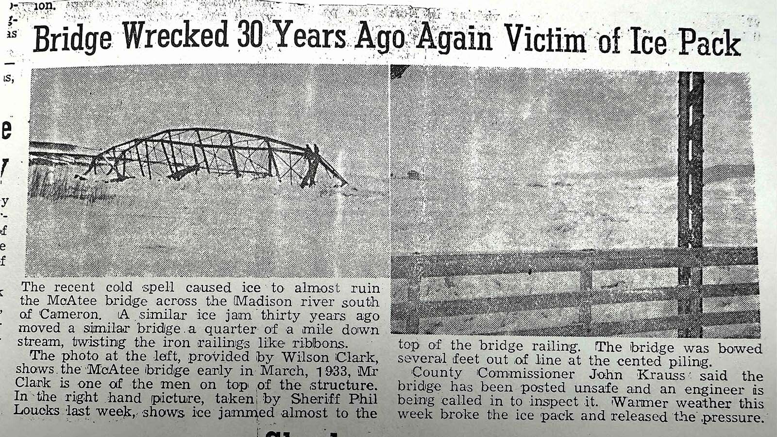 Harsh winters were a favorite topic for C.L. Oliver, who lived through deep snow years in the 1930s when tracks had to be cleared so Madison County, Montana, remained connected to the outside world.