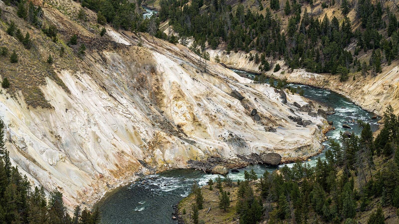 Calcite Springs in the northeast corner of Yellowstone National Park smells bad, even by Yellowstone standards. That's because it's one of the few places in the park where molten sulfur and petroleum come together to form giant, putrid-smelling balls of oil.