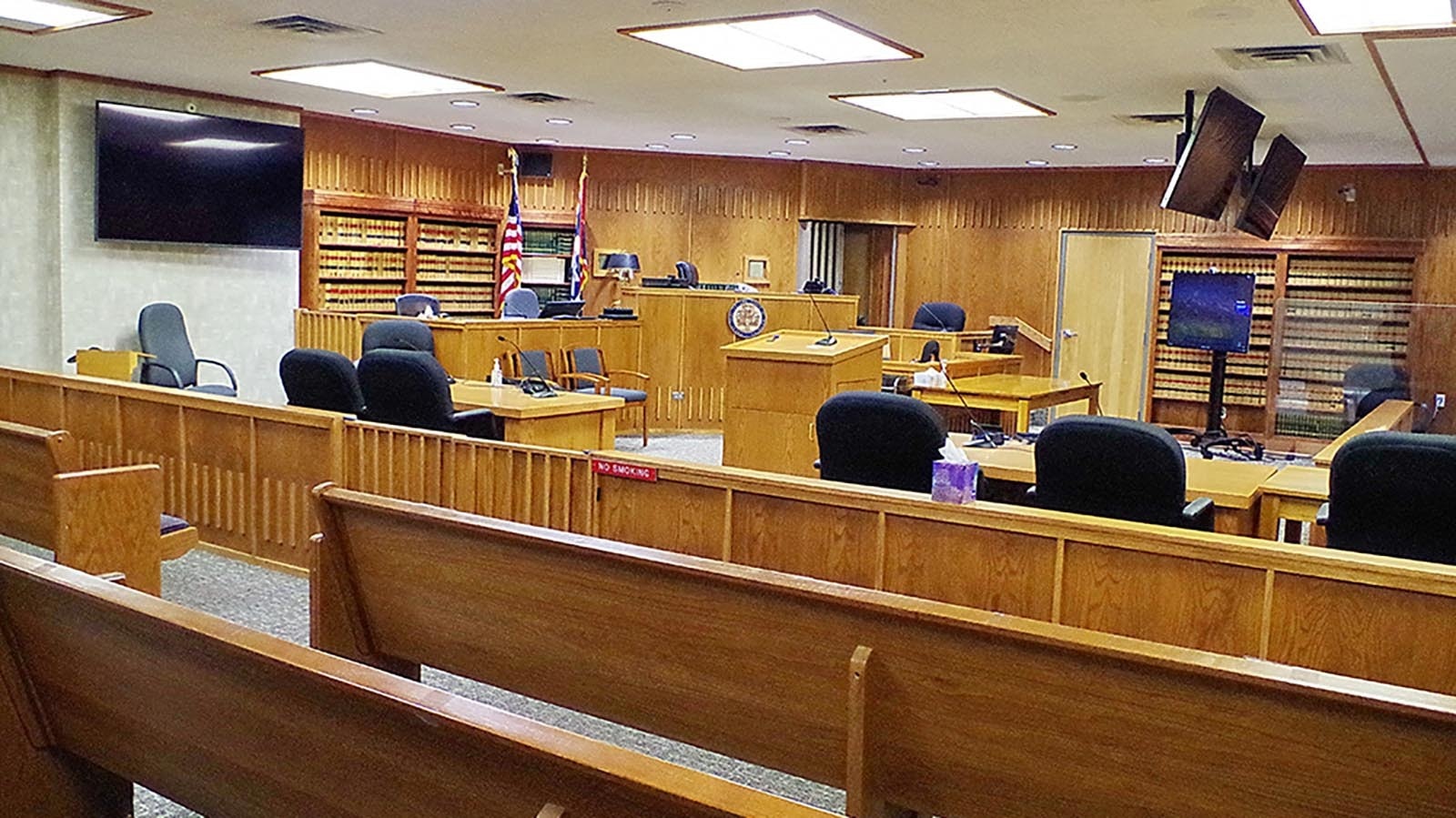 Courtroom in the Campbell County Courthouse in Gillette, Wyoming.