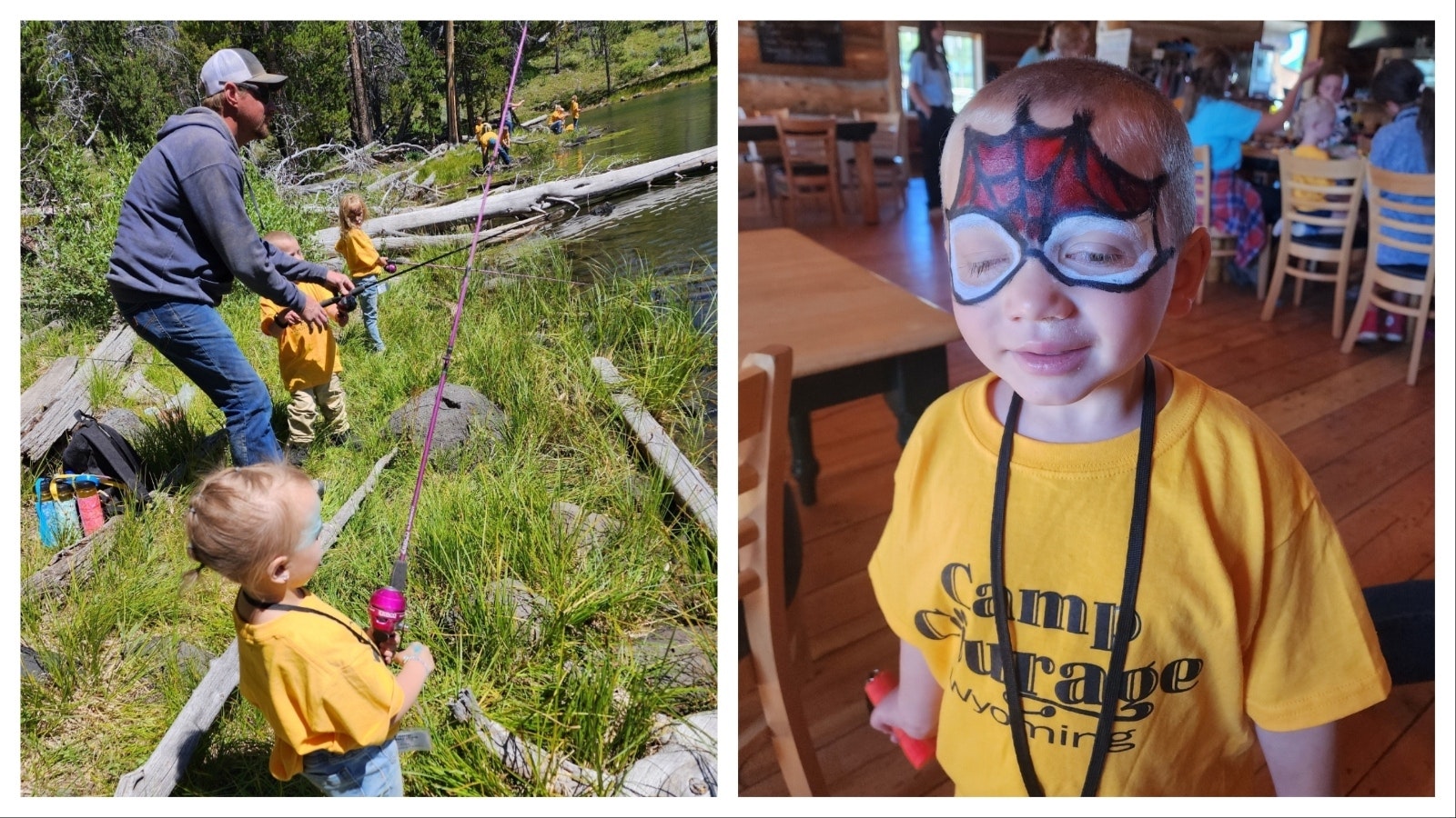 Fishing at Camp Courage is a favorite activity among campers who are all dealing with some form of cancer or tumors. Mikey Smith, right, has an inoperable brain tumor and said he's excited to return to camp in August.
