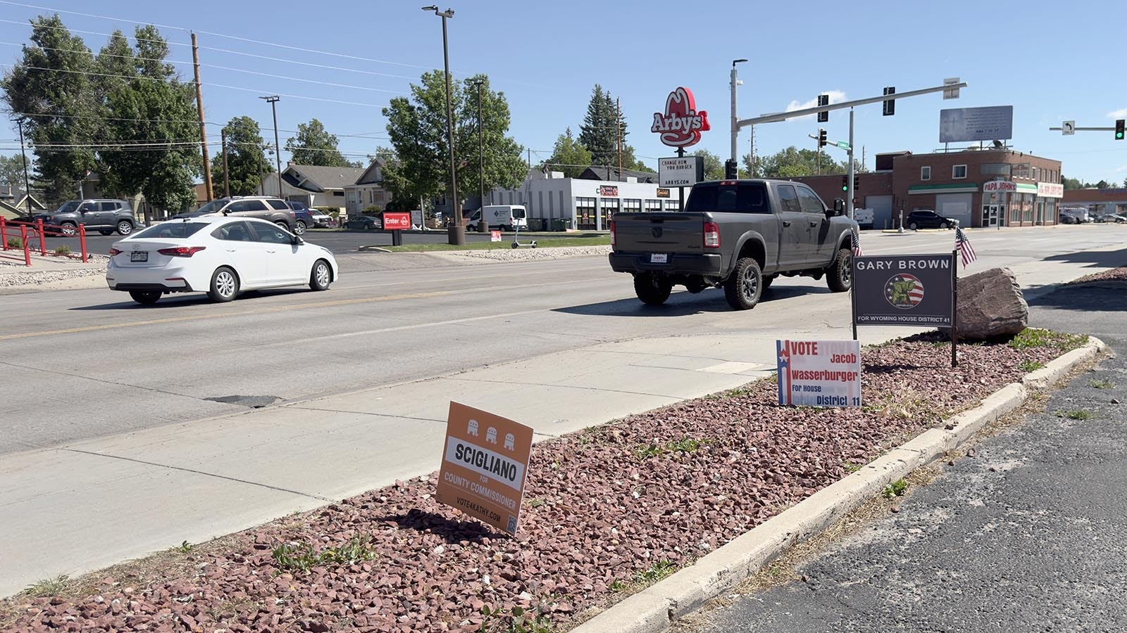 There are plenty of political campaign signs in yards and along Cheyenne steets.
