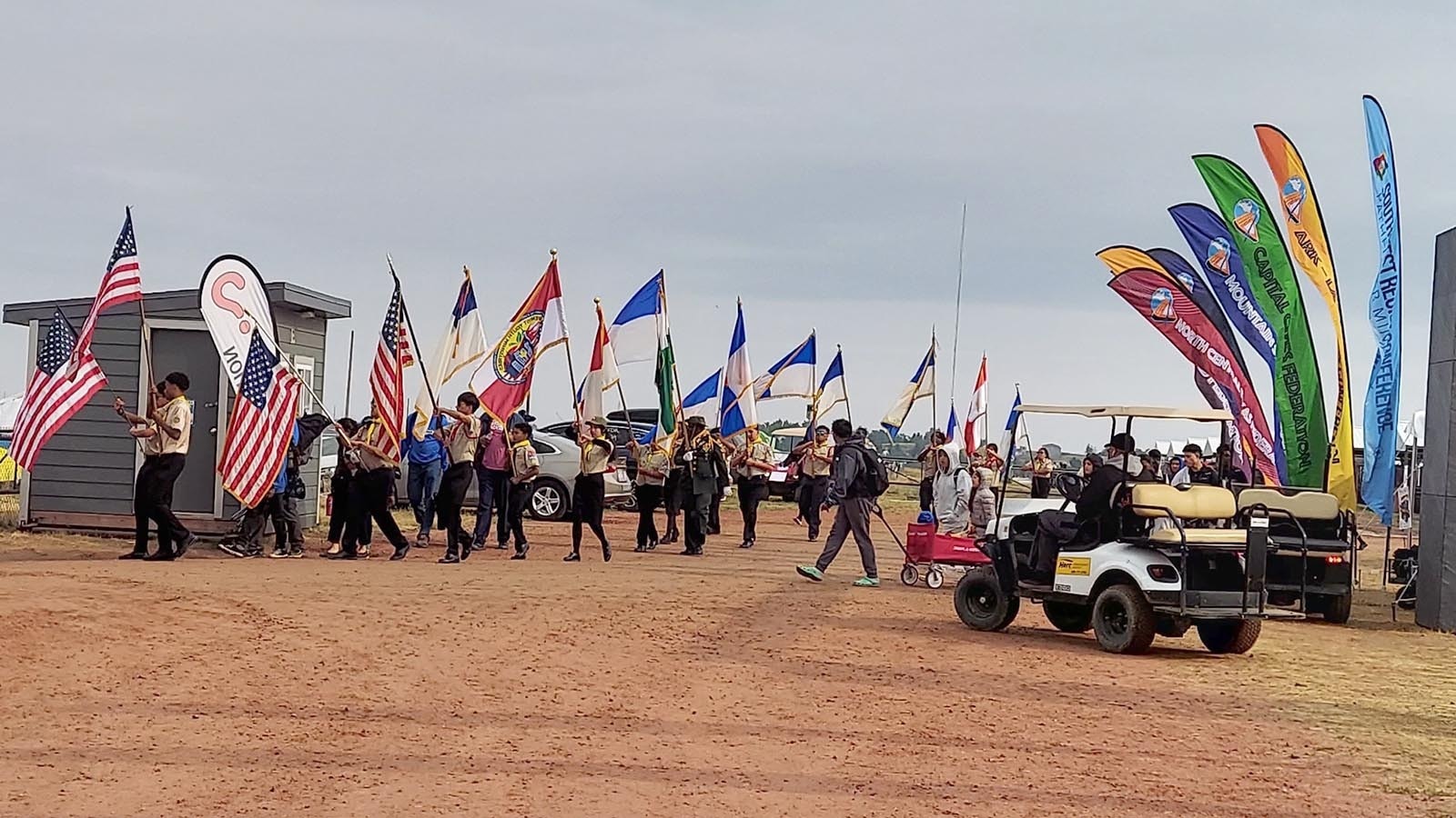 Among the daily activities are parades in which Pathfinders march and do drills.