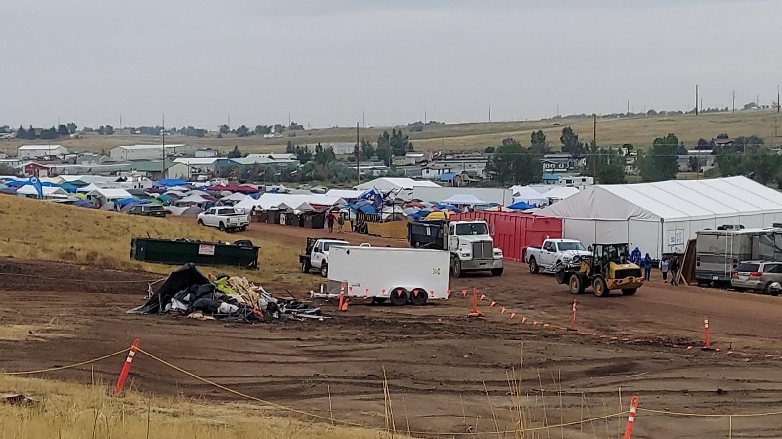 Dozens of tents were destroyed in the storm that hit Gillette Tuesday night.