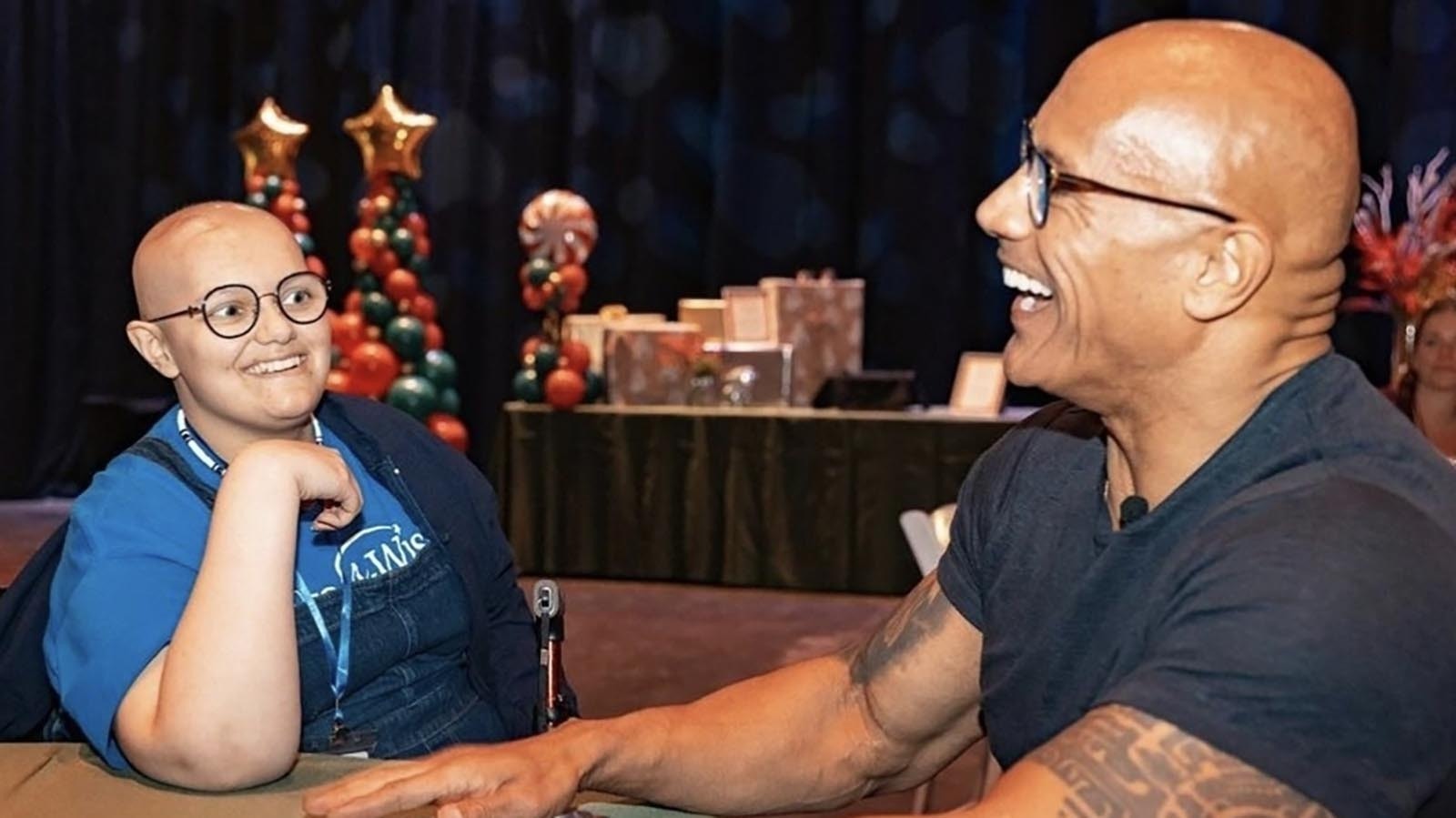 Adelaide Bomberger meets The Rock, Dwayne Johnson, as her Make-A-Wish gift. She would watch him as a tiny girl and asked her mom if he was her dad. When they shared the story with Johnson, he said that he would love to be her stepdad.