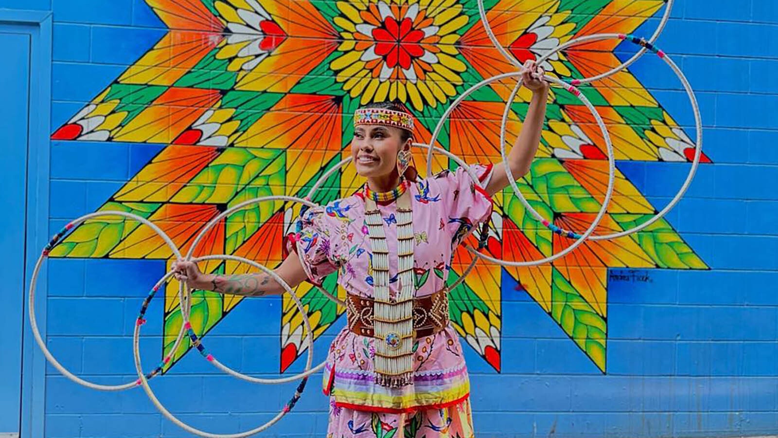 Zariah Whiteplume, daughter of Candace and Philip Whiteplume. She is currently a full-time student majoring in Engineering. She continues to participate in powwows when she can and hoop dances upon request.