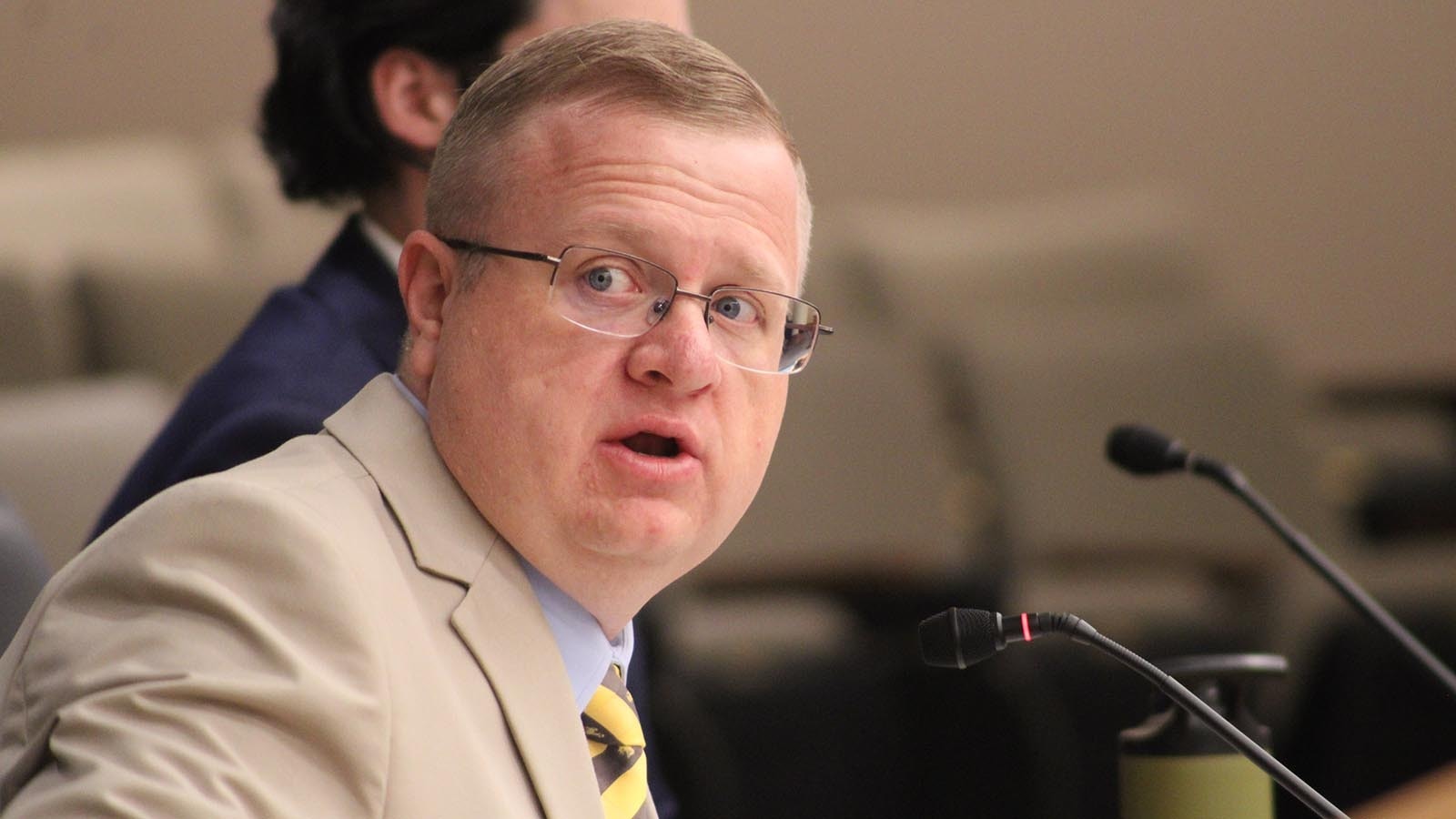 Wyoming Elections Director C.J. Young speaks during Wednesday's State Canvassing Board meeting.