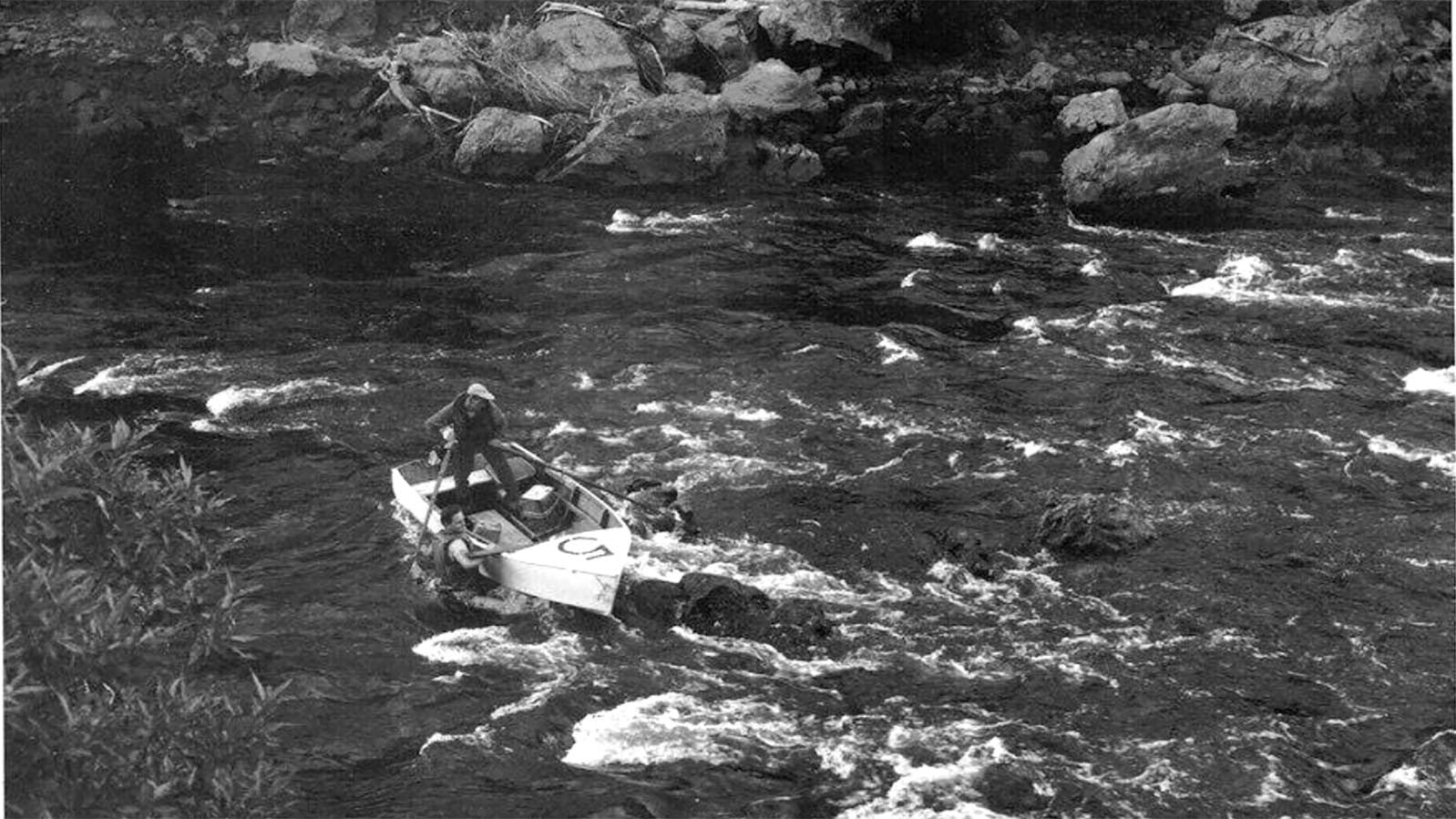 The white-water race in the Wind River Canyon was a tricky course that took preservation, skill and sometimes just plain luck to even finish. This racer was trying to negotiate around the rocks.