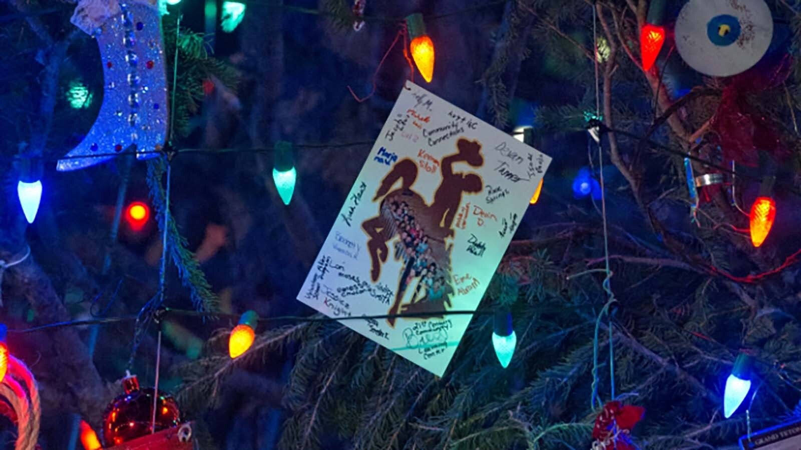 The tree also came with more than 5,000 ornaments made by people in Wyoming.