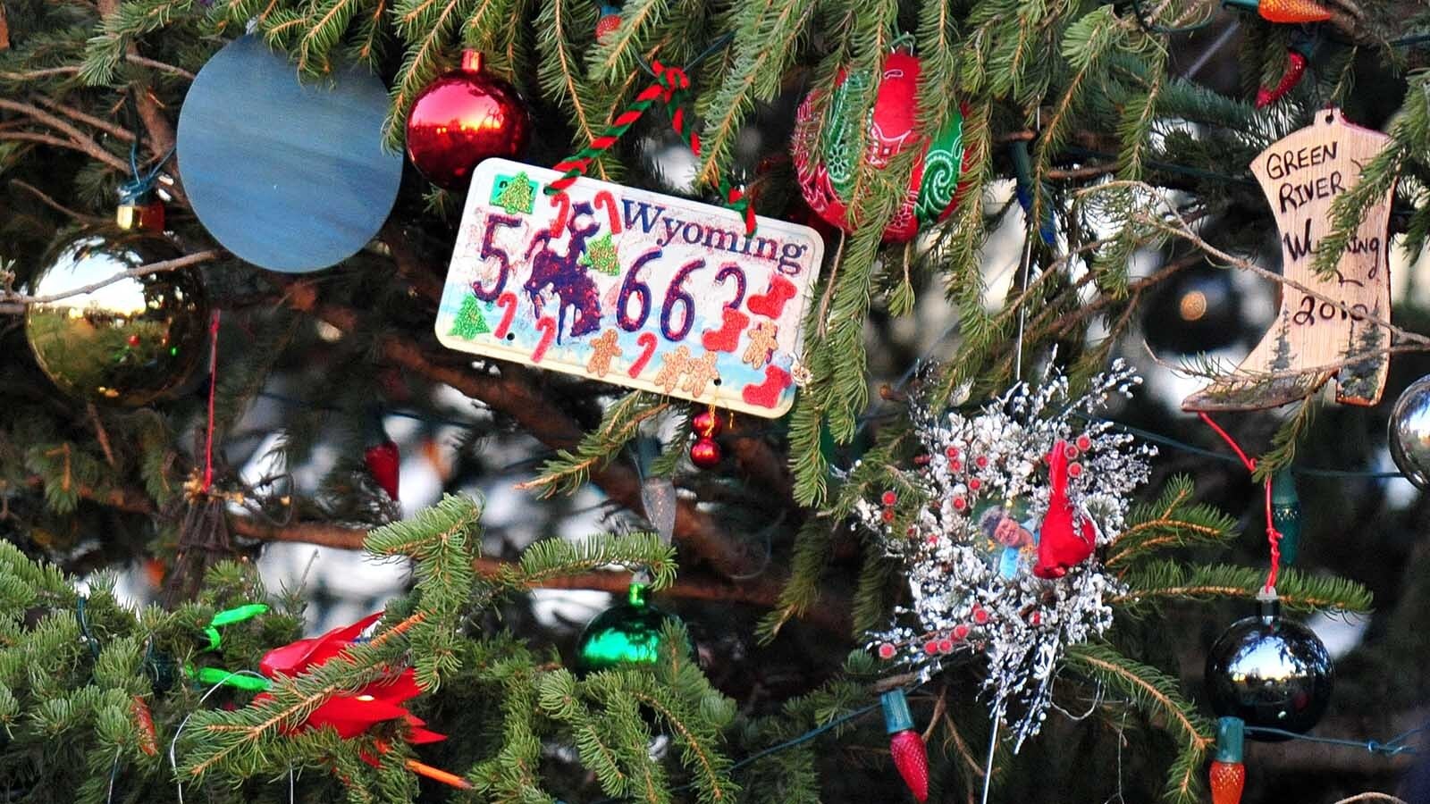 The tree also came with more than 5,000 ornaments made by people in Wyoming.