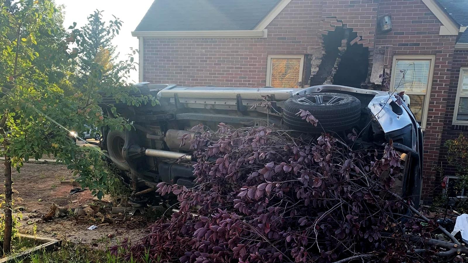 A truck plowed into the side of this brick house on Central Avenue on Oct. 11. The homeowners have now spent more than a month dealing with a huge hole in their house and at least $30,000 in damages.