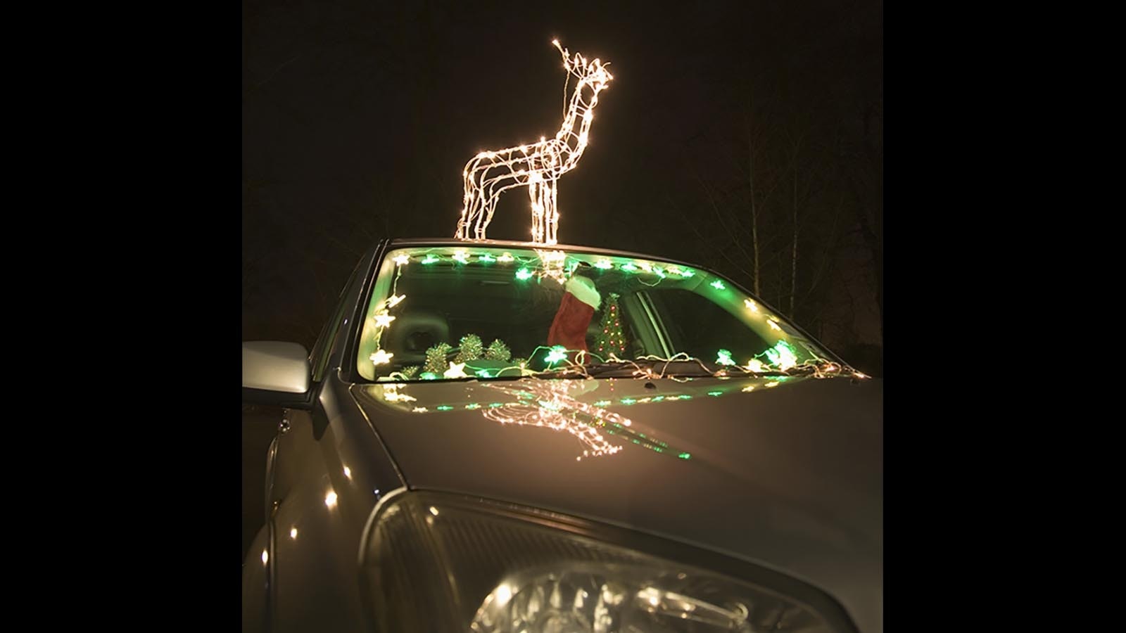 Nobody can drive around on Wyoming roads with their cars and trucks decked out in Christmas lights, the Wyoming Highway Patrol says — not even Santa.