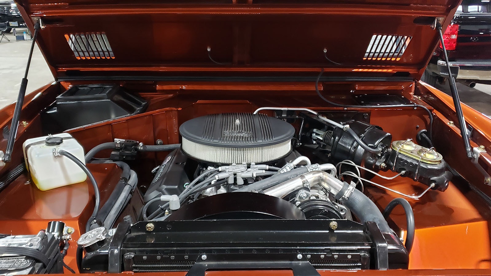 A little peek under the hood of this restored 1976 Ford Bronco.