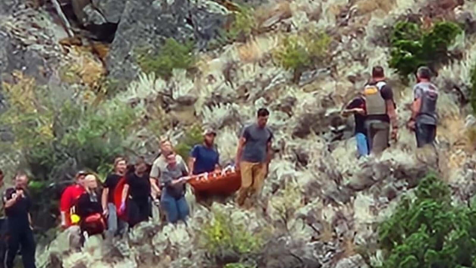 A helicopter was called in to help rescue an injured hiker who was stranded in the rugged Platte River Wilderness in southcentral Wyoming on Saturday afternoon.