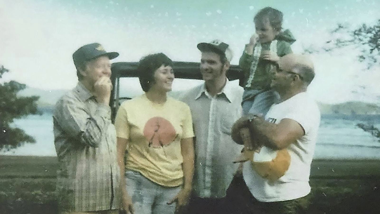 Recently defeated former President Jimmy Carter, left, on St. John’s in the U.S. Virgin Islands in January 1981 with, from left, Merna Winters, Steve Winters, their daughter Erin Winters and Virgin Islands National Park Superintendent Noel Pachta. The Winters relocated to Cowley, Wyoming, in 2011.