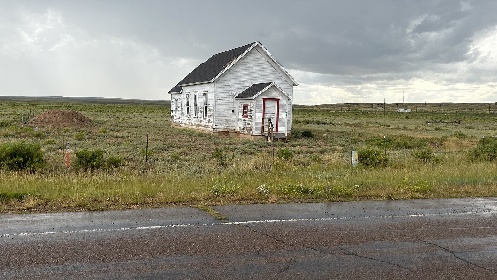 An old schoolhouse in Carter, Wyoming, now a ghost town.