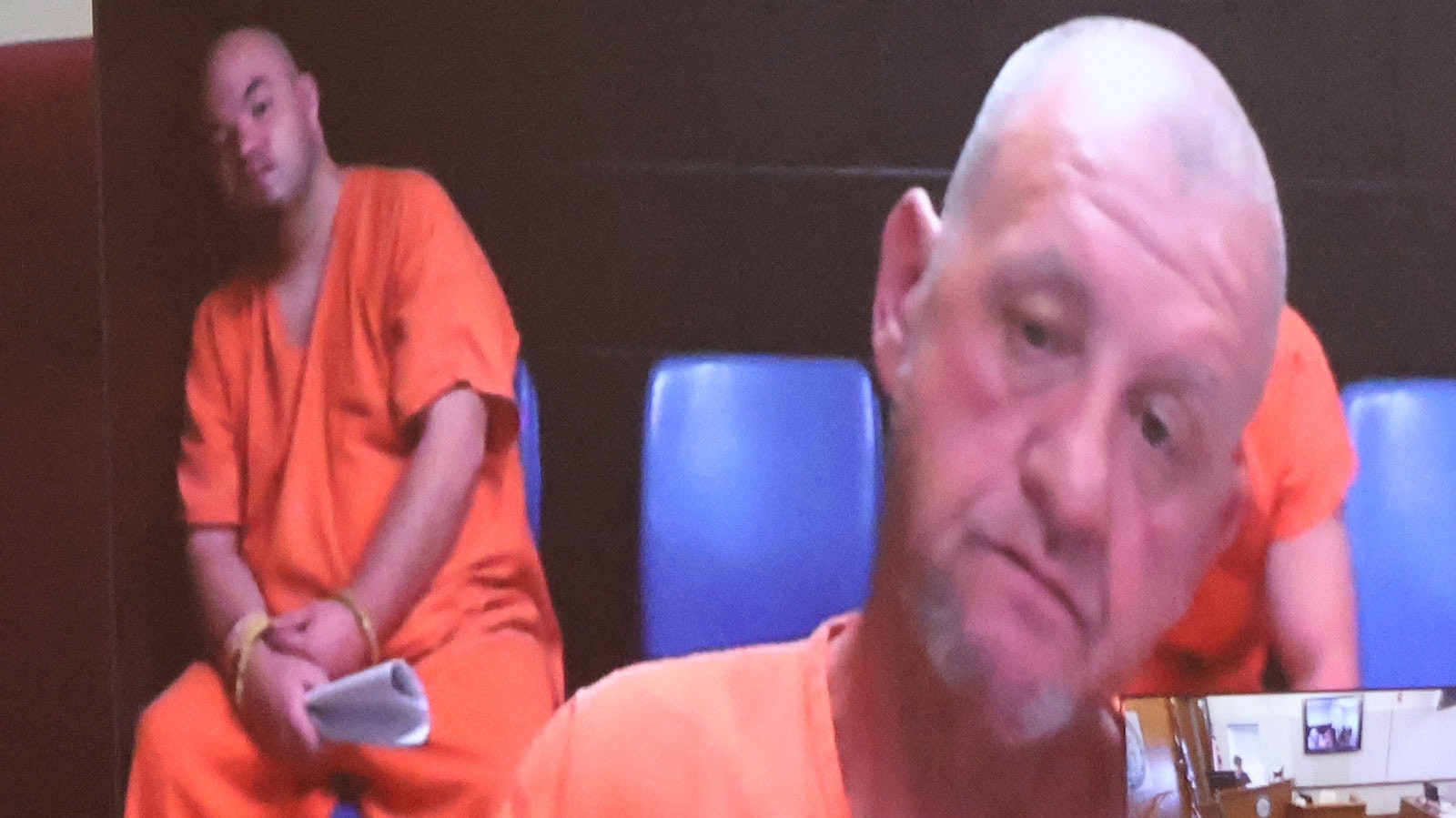 Casey W. Jackson, 47, of Casper, right, faces seven charges following an incident where a crossbow arrow went through a kitchen window early last Friday.