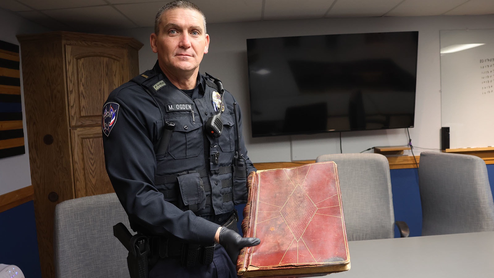 Casper Police Department Lt. Michael Ogden said the 1904 Police Court Docket Book will eventually be displayed in a public space in the department’s new building.