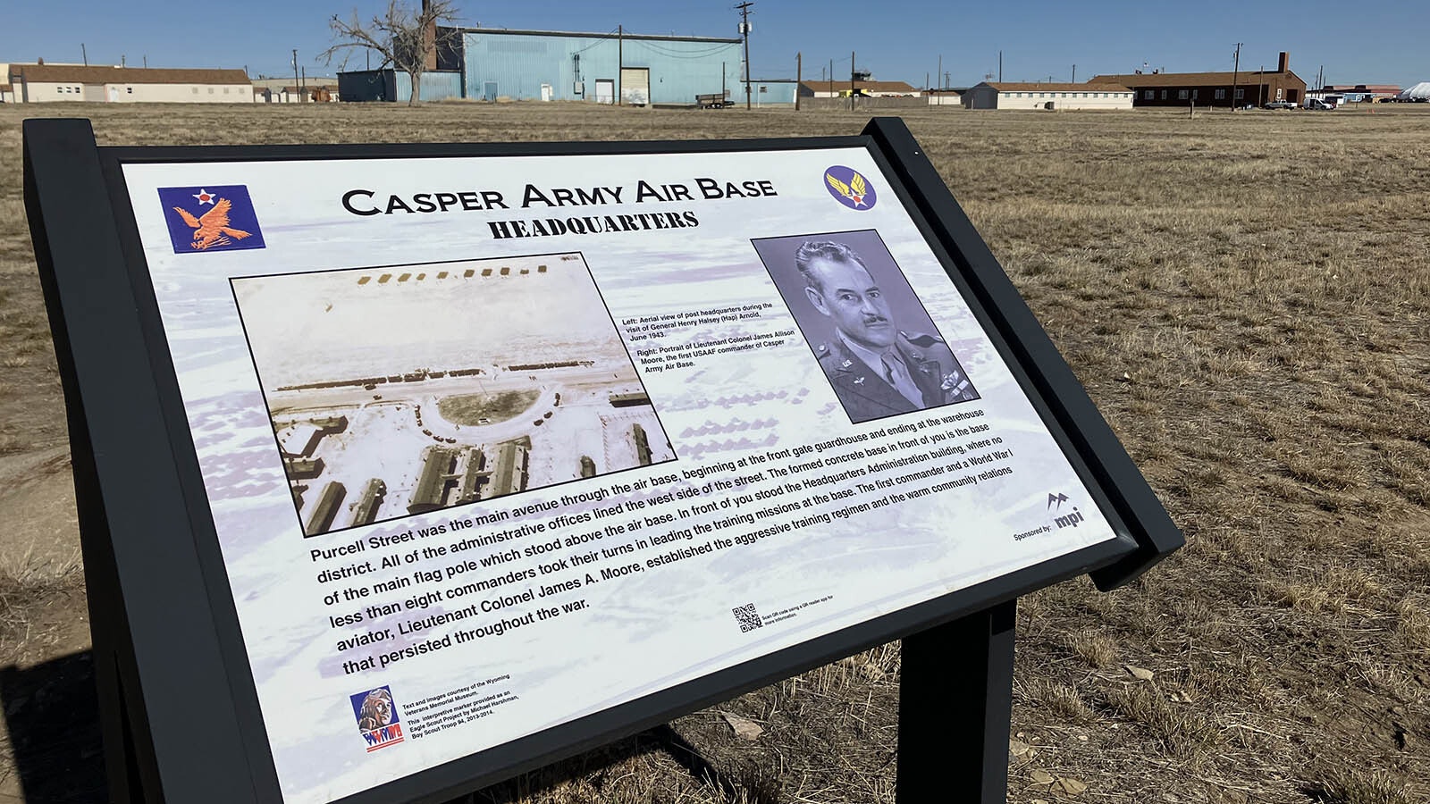 The former headquarters and focus point of Casper Army Air Base is now a vacant lot. However, dozens of buildings from the airbase still sit on airport property.