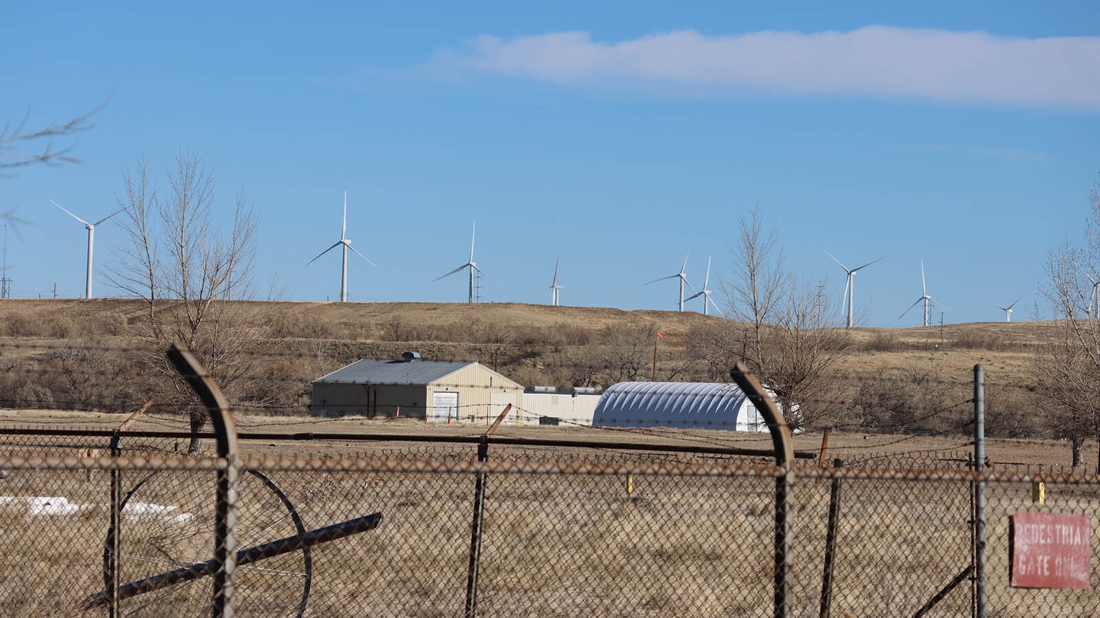 Idle wind turbines line the horizon on northeast of Casper and just outside the Evansville limits. The have not turned for at least three years.