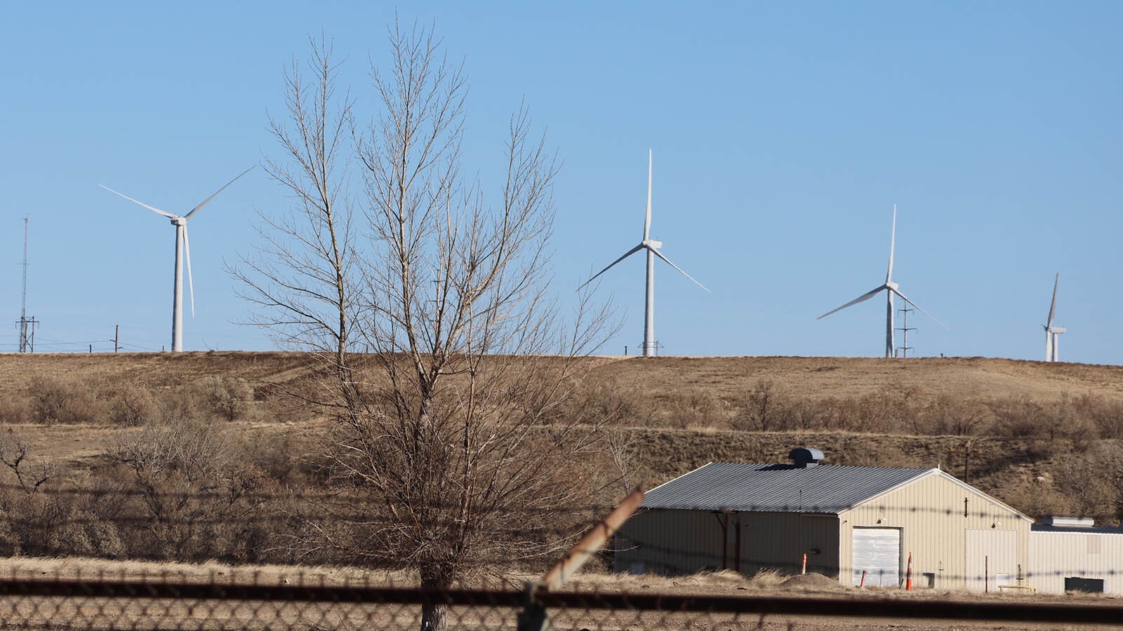 Idle wind turbines line the horizon on northeast of Casper and just outside the Evansville limits. The have not turned for at least three years.