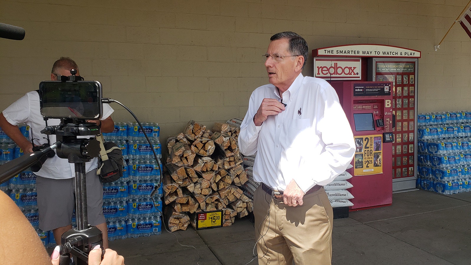 U.S. Sen. John Barrasso, R-Wyoming, talks with reporters after visiting a Casper Albertsons store Tuesday with the company's CEO.