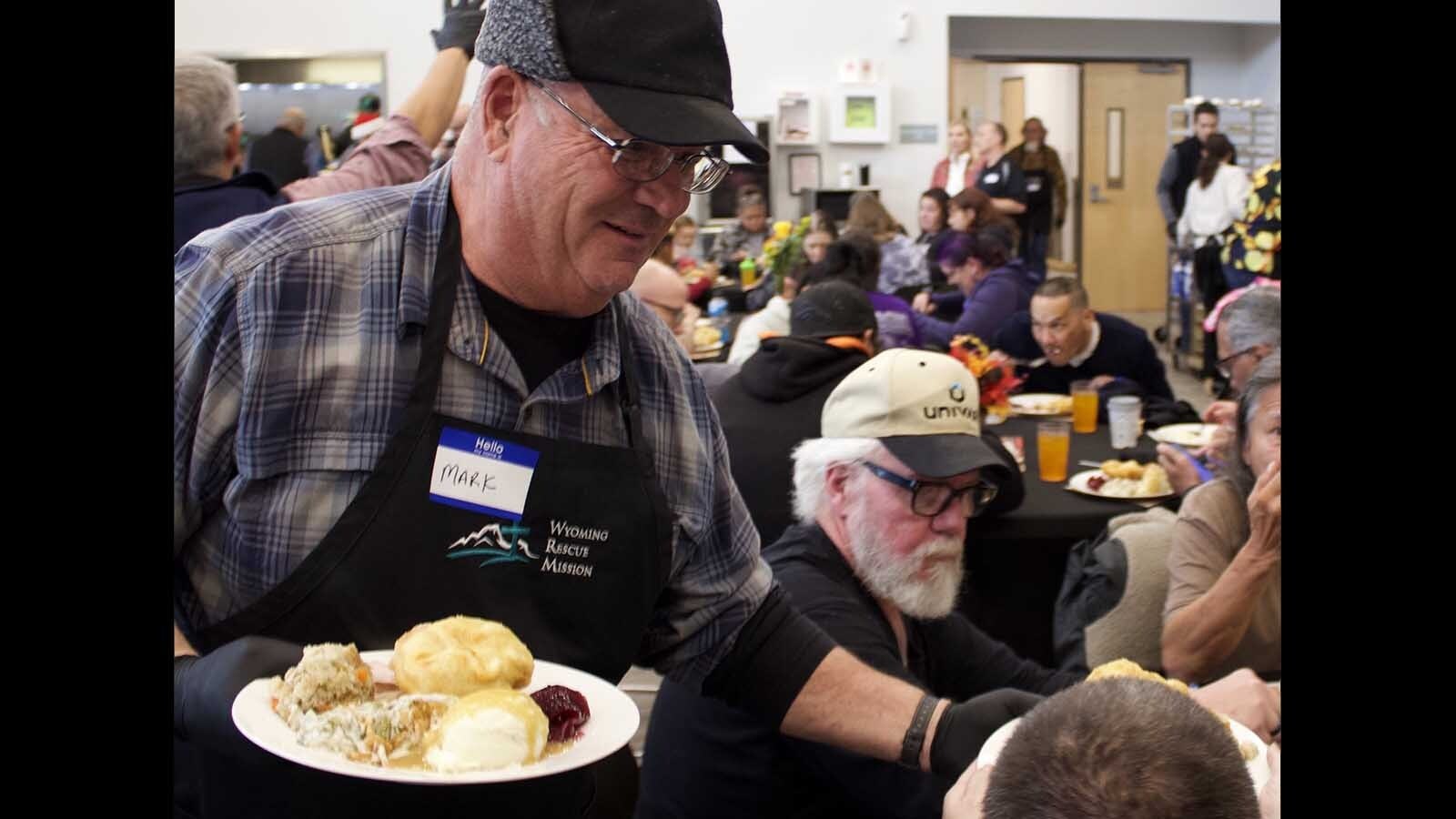 Hundreds of Thanksgiving meals were served Wednesday at the Wyoming Rescue Mission in Casper.