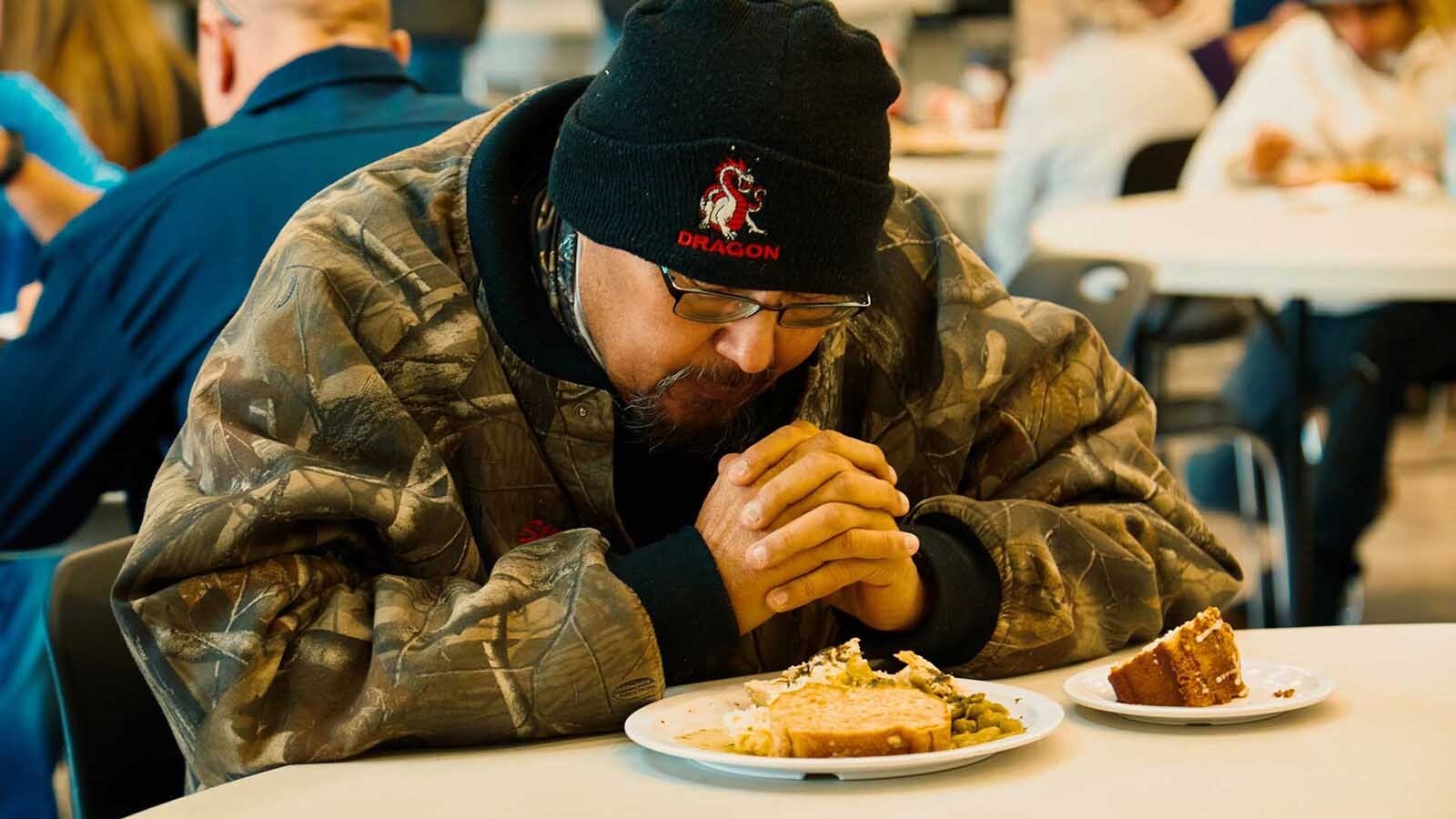 Hundreds of Thanksgiving meals were served Wednesday at the Wyoming Rescue Mission in Casper.