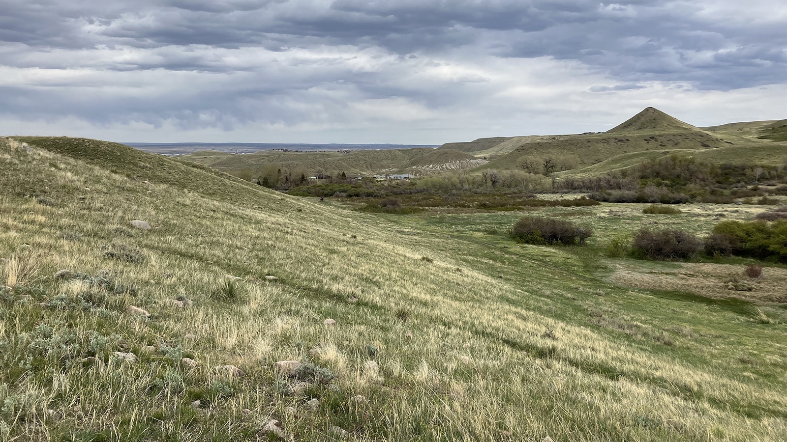 A view looking toward Casper from the School Creek section of land at the base of Casper Mountain.