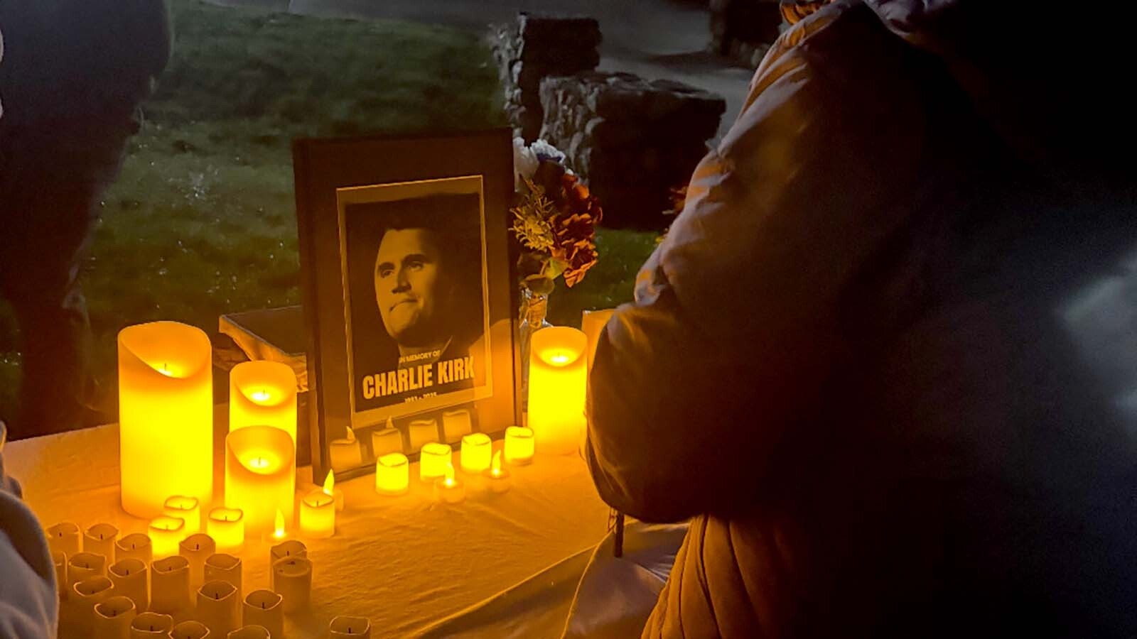 A vigil at Washington Park in Casper on Wednesday honored the memory of Charlie Kirk.