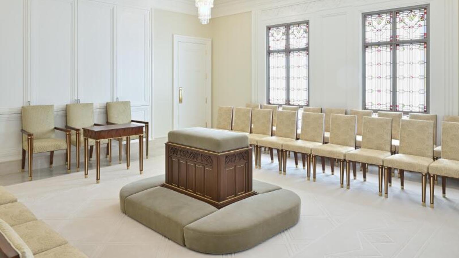 A seating room in the new Casper, Wyoming, LDS temple.