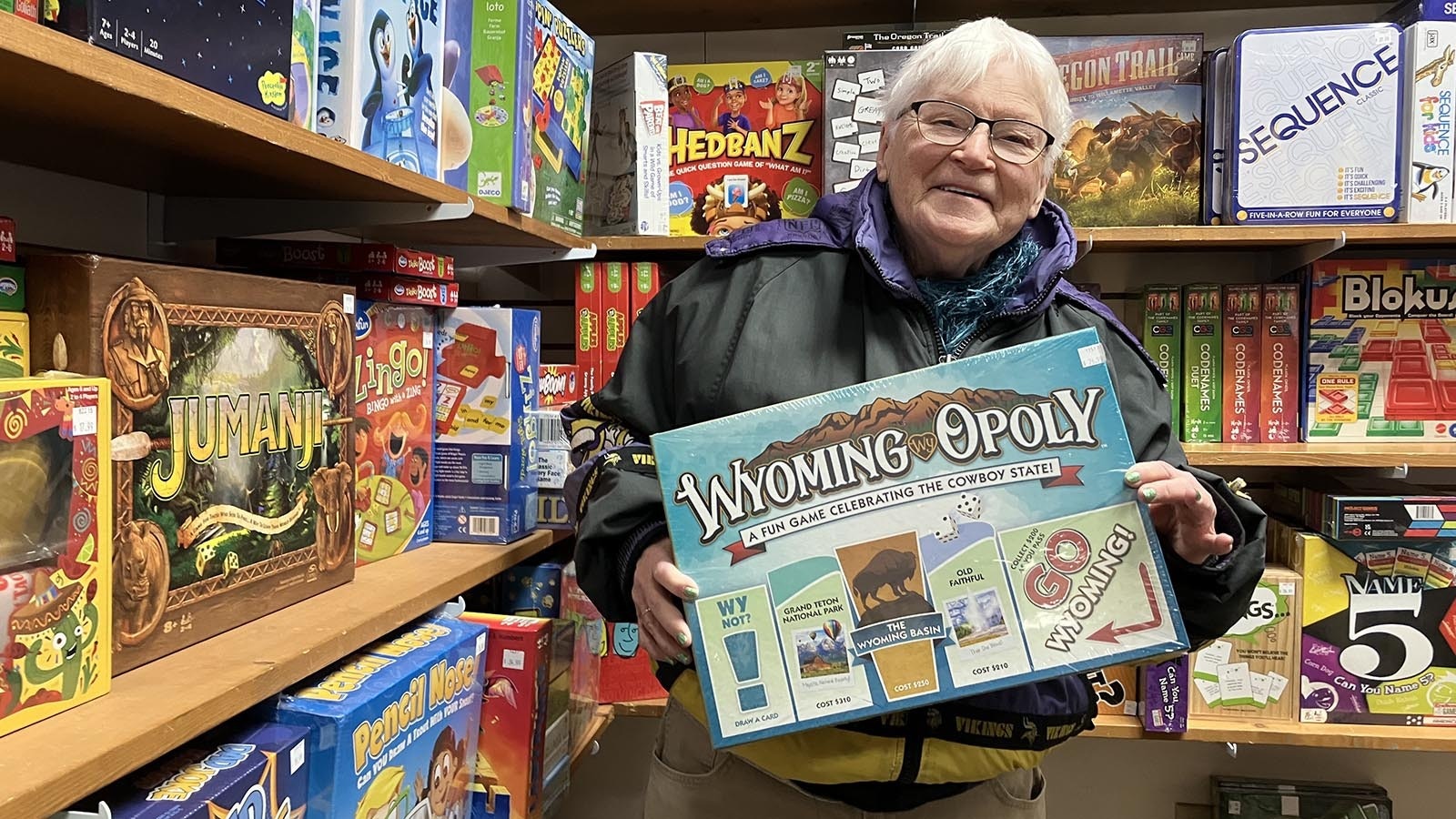 Susan Lyman was looking for educational gifts for her great-grandchildren. She found Wyoming Opoly.