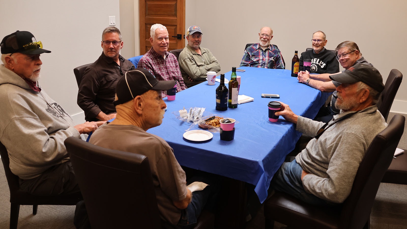 Members of the Casper’s Tuesday coffee group gather for another round of conversation and camaraderie.