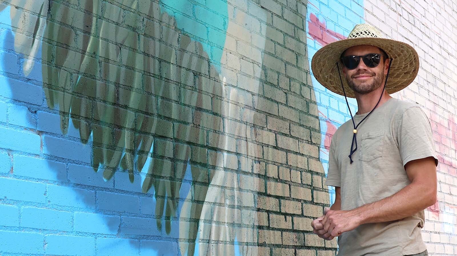 Dan Toro, of Laramie, travels the state and nation painting murals on the side of buildings. His mural concept is not part of the Casper Mural Project.