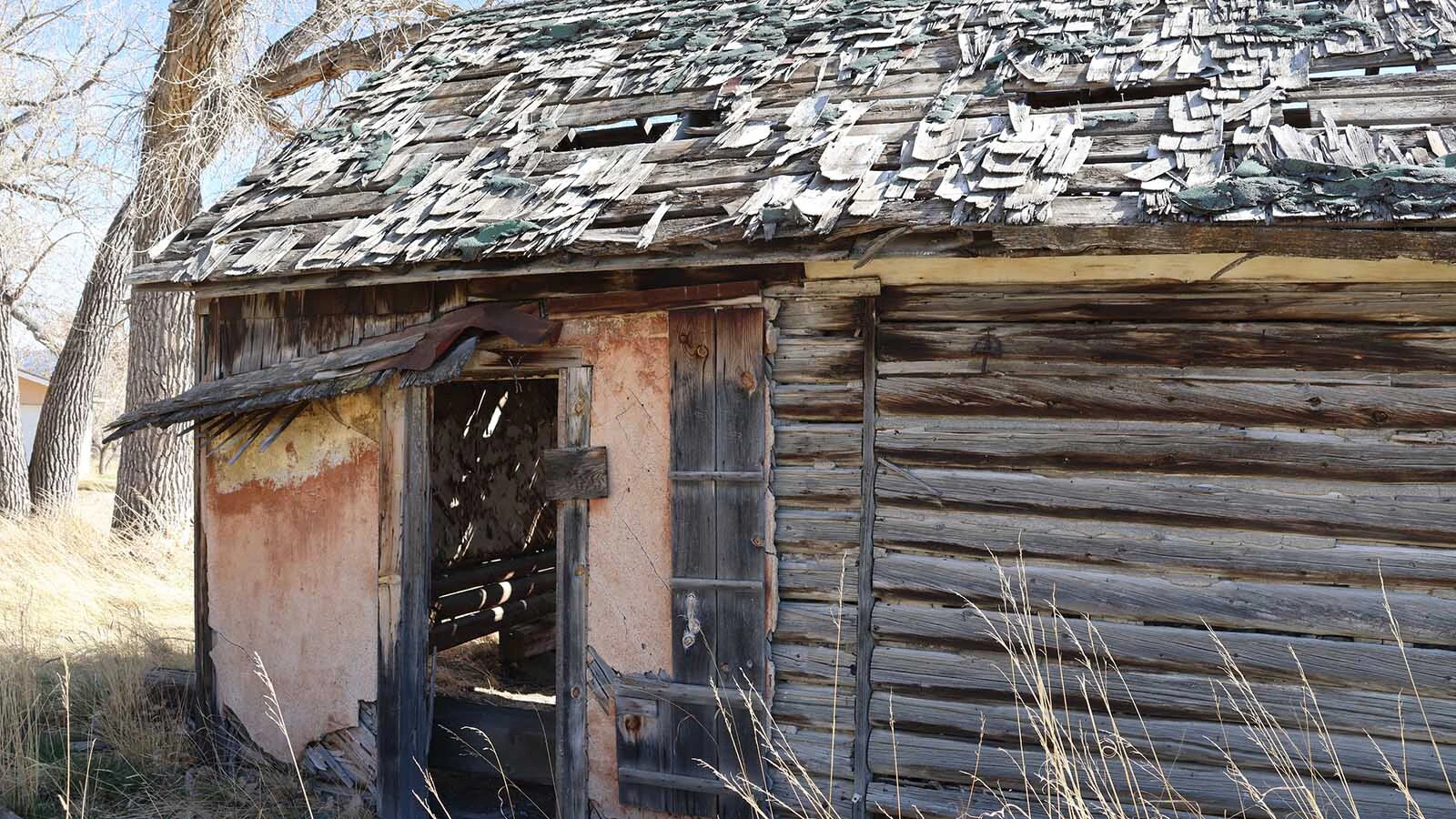 The 1888 cabin had a lean-to attached to it at its former location in downtown Casper.