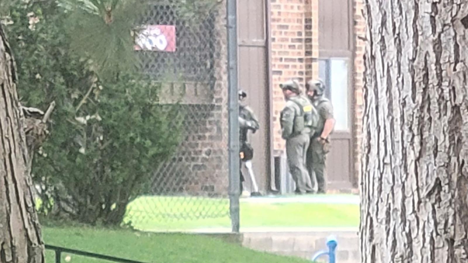 Natrona County Sheriff’s Office agents are stationed at a barricaded subject’s apartment in the Quail Run complex in Casper.