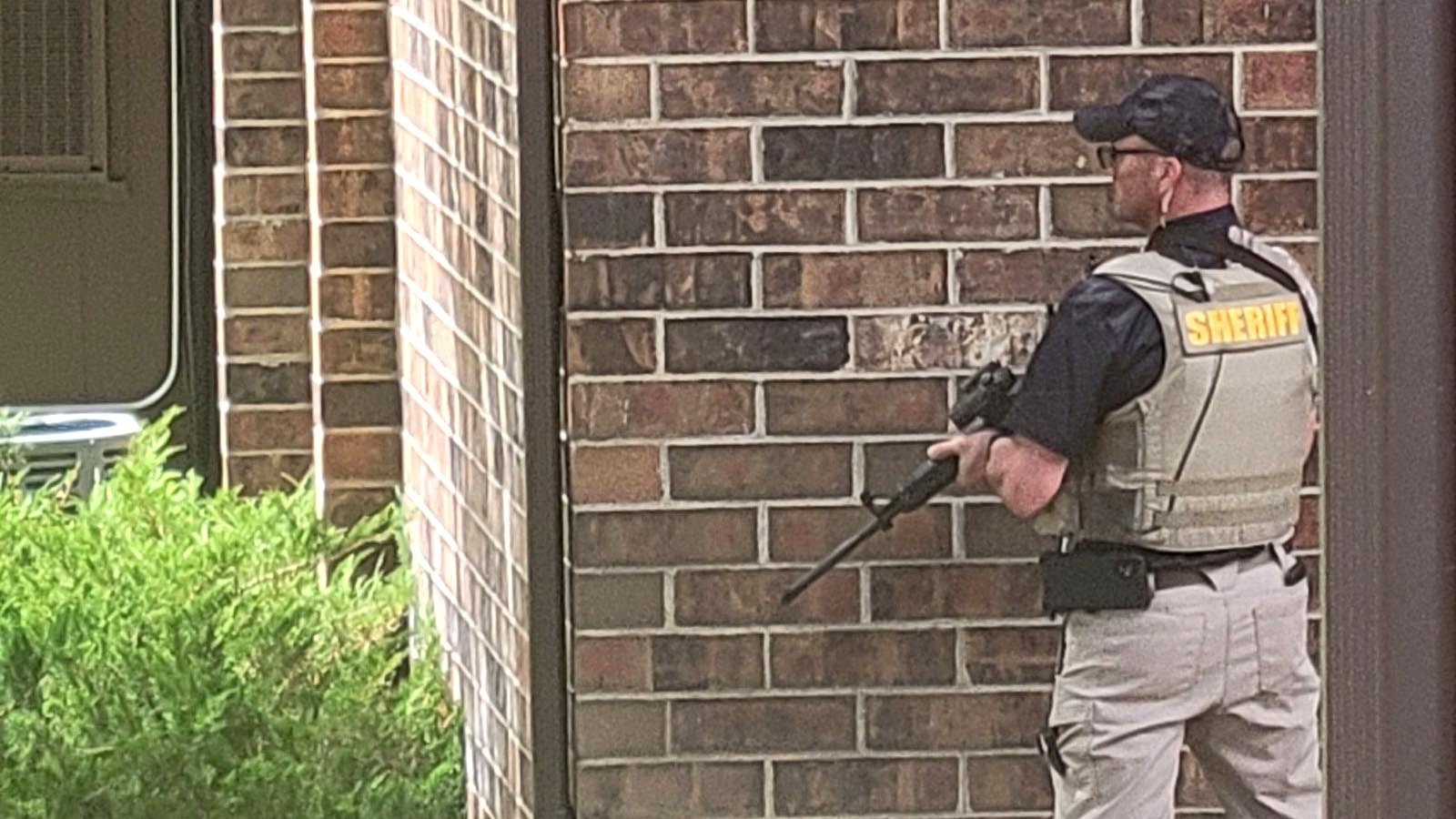 Natrona County Sheriff’s Office agents are stationed at a barricaded subject’s apartment in the Quail Run complex in Casper.