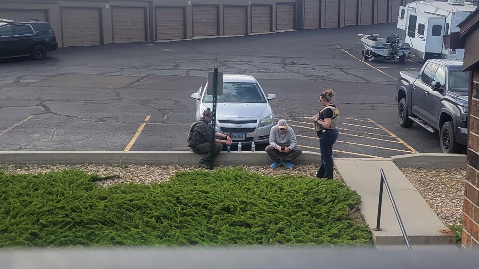 Natrona County Sheriff’s Office agents are stationed at a barricaded subject’s apartment in the Quail Run complex in Casper.