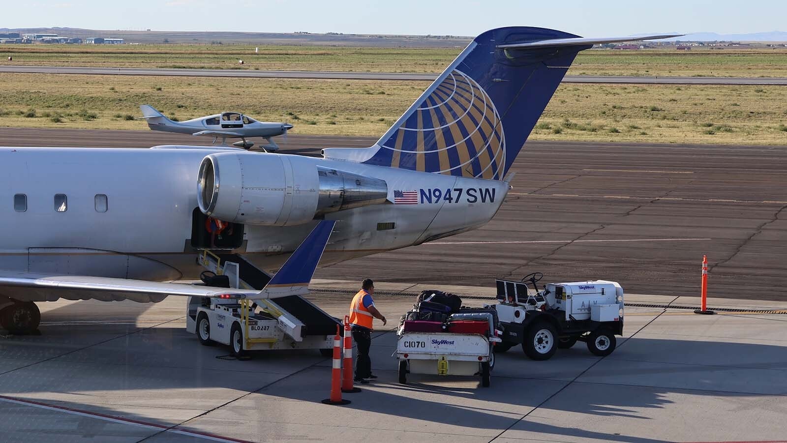Casper/Natrona County International Airport has one commercial carrier, the SkyWest United connection to Denver.
