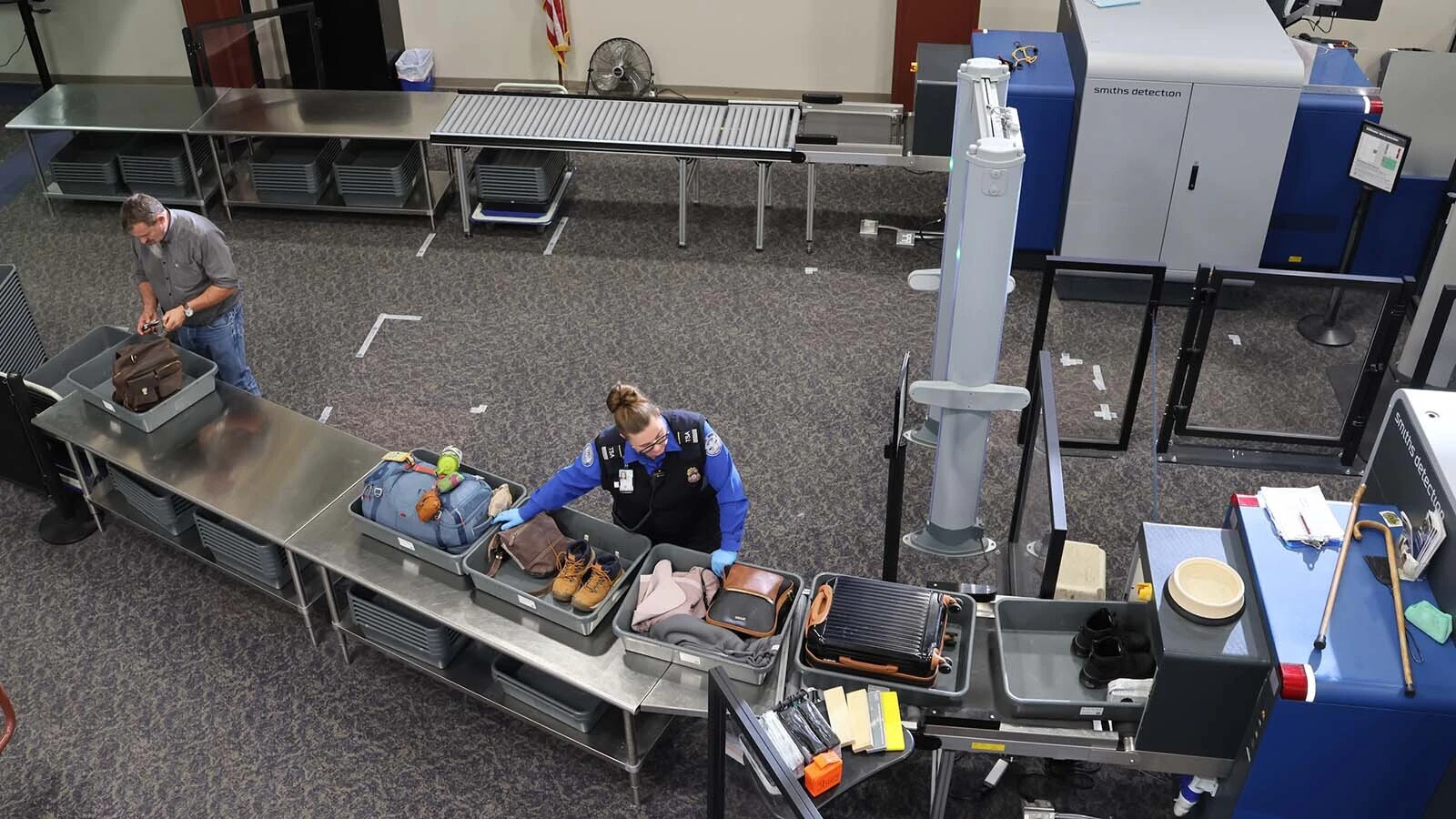 The security checkpoint at Casper/Natrona County International Airport.