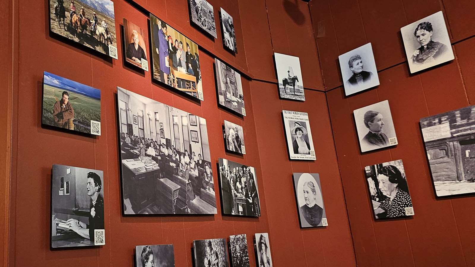 The Equality State wall at Cavalryman Steakhouse in Laramie.