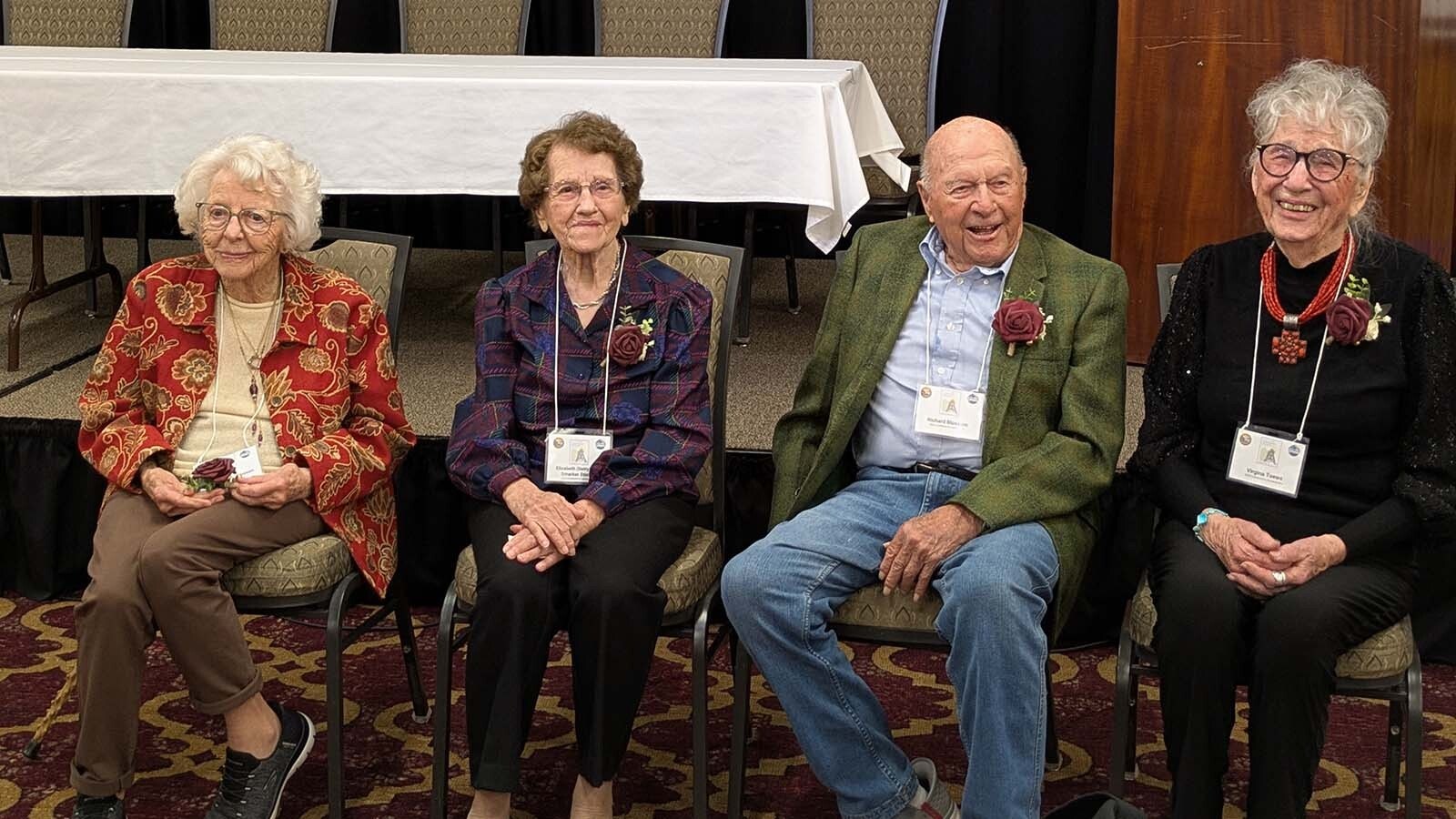 Helen Janssen, from left, Elizabeth "Betty" Stimac, Richard Blossom and Virginia Toews are four of 20 centenarians honored by Montana last week.