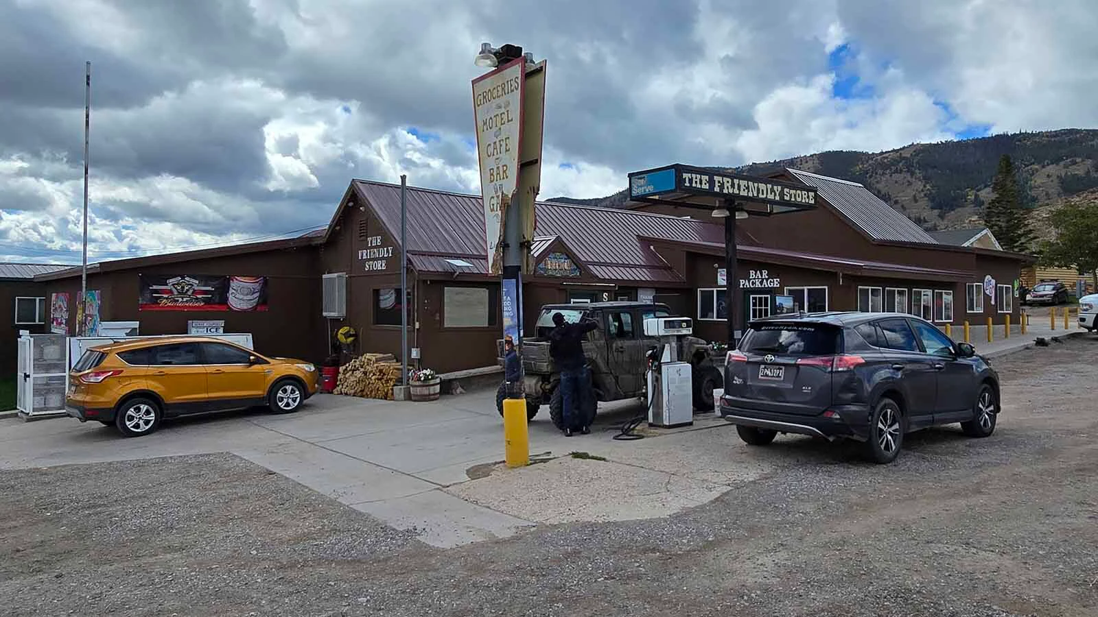 The Friendy Store, offering gas, groceries, camping equipment and souvenirs, is one of Centennial's nerve centers.