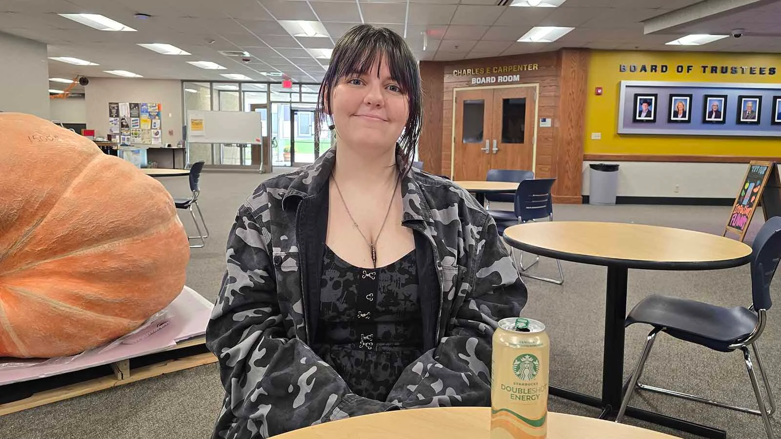 Abigail Campbell was headed to meet with one of her professors at Laramie County Community College with a Doubleshot Energy drink in hand. She's never taken one on a job interview, but said she didn't see much difference between that and taking a water bottle along.