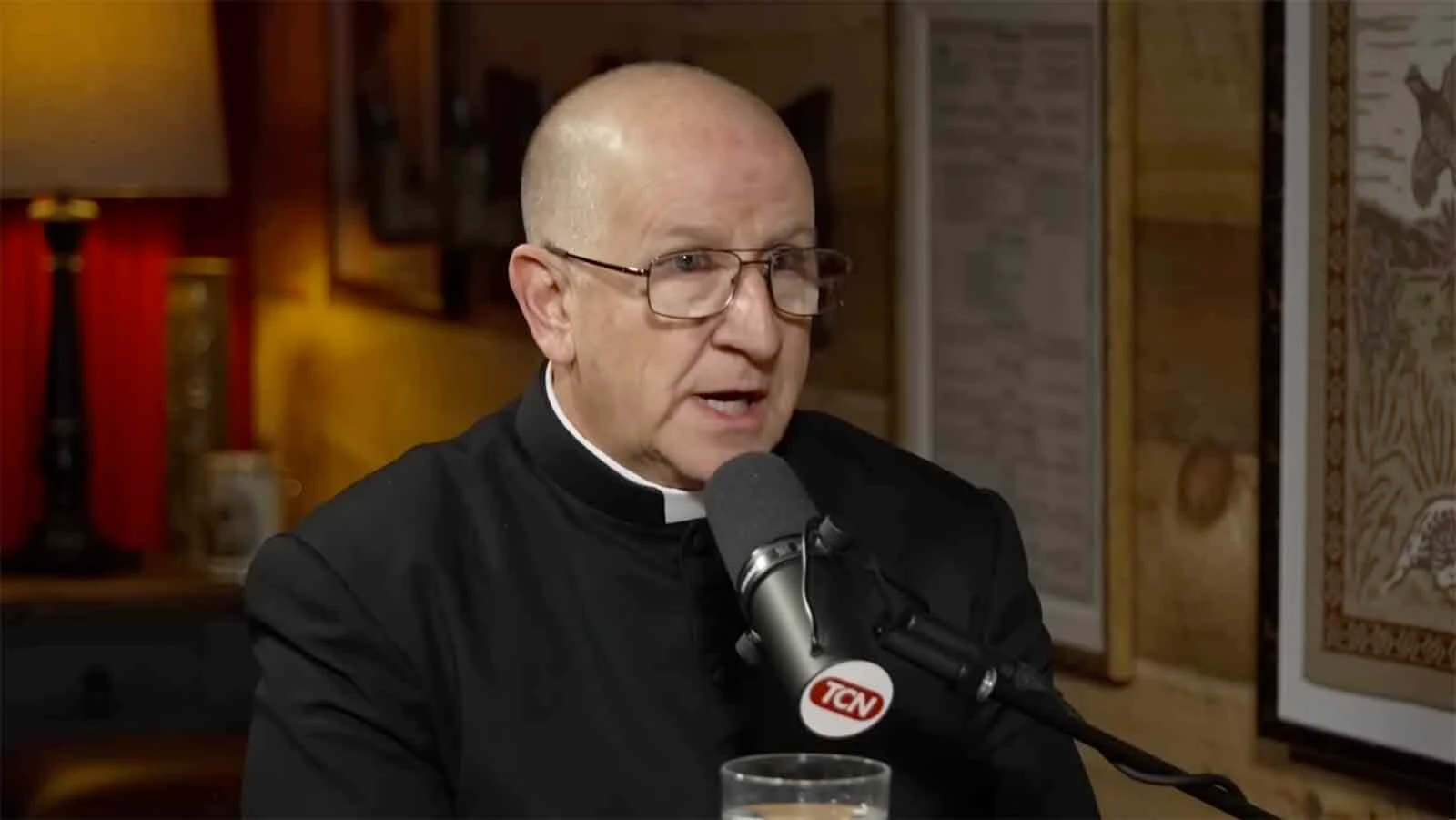 Father Chad Ripperger grew up fly-fishing and hunting in Casper, Wyoming, who is one of the most influential and well-known exorcists in the Catholic Church. Above, he has a discussion with conservative talk show host Tucker Carlson.