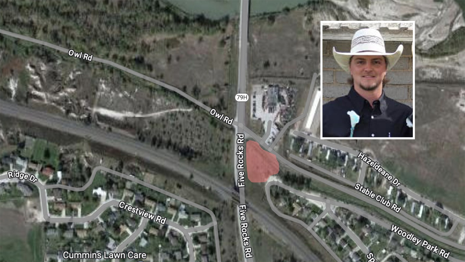 Chance Englebert was last seen on video in the highlighted area five years ago.