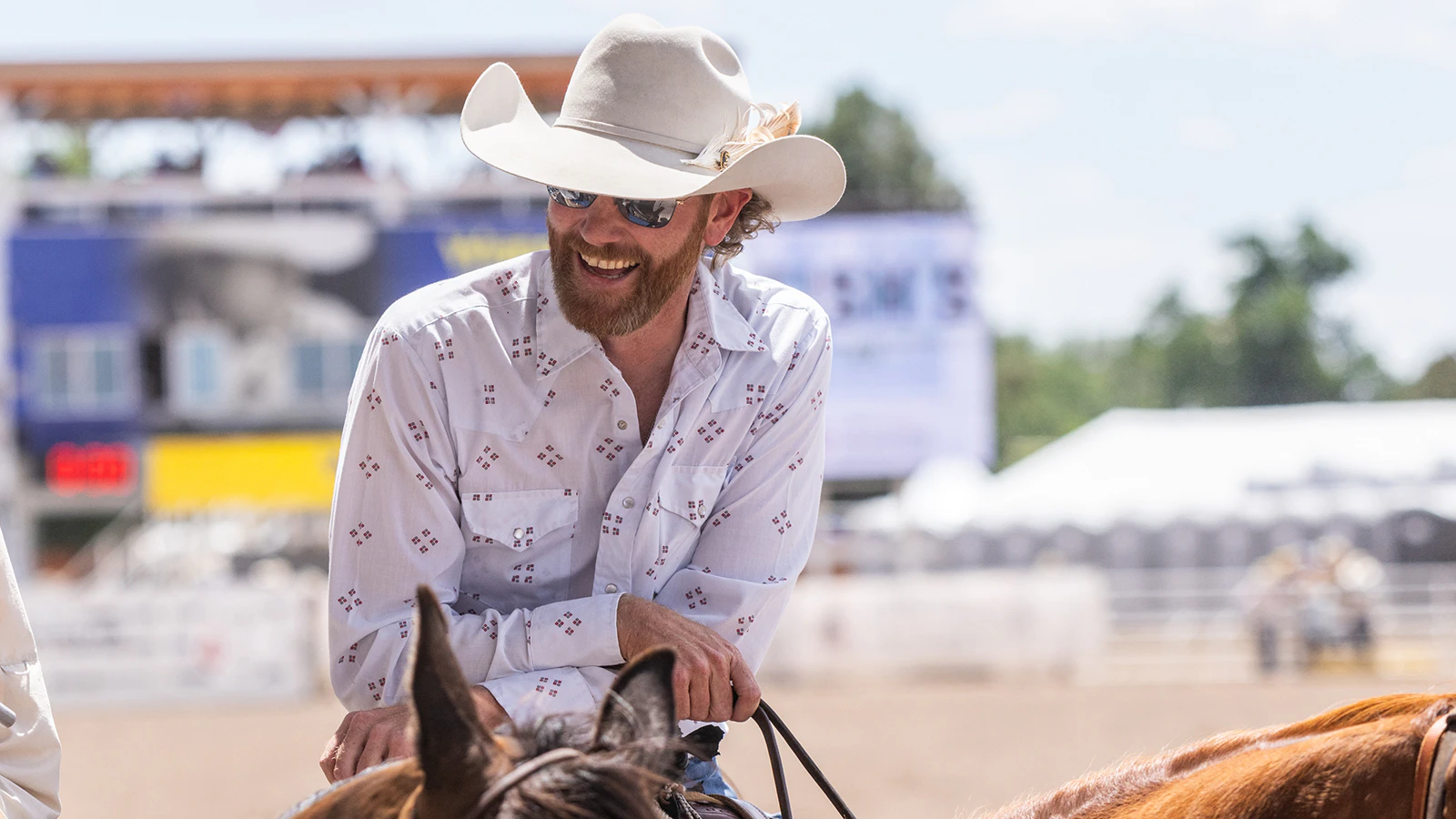 Chancey Williams on horseback at the 2023 Cheyenne Frontier Days.