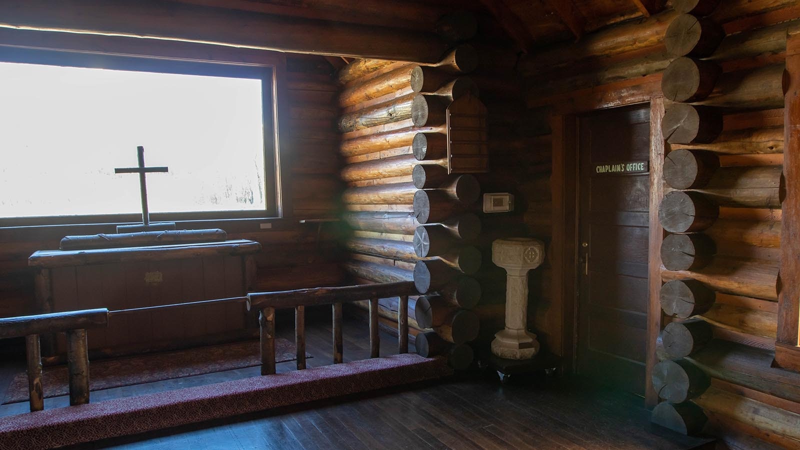 Inside the Chapel of the Transfiguration in Grand Teton National Park.