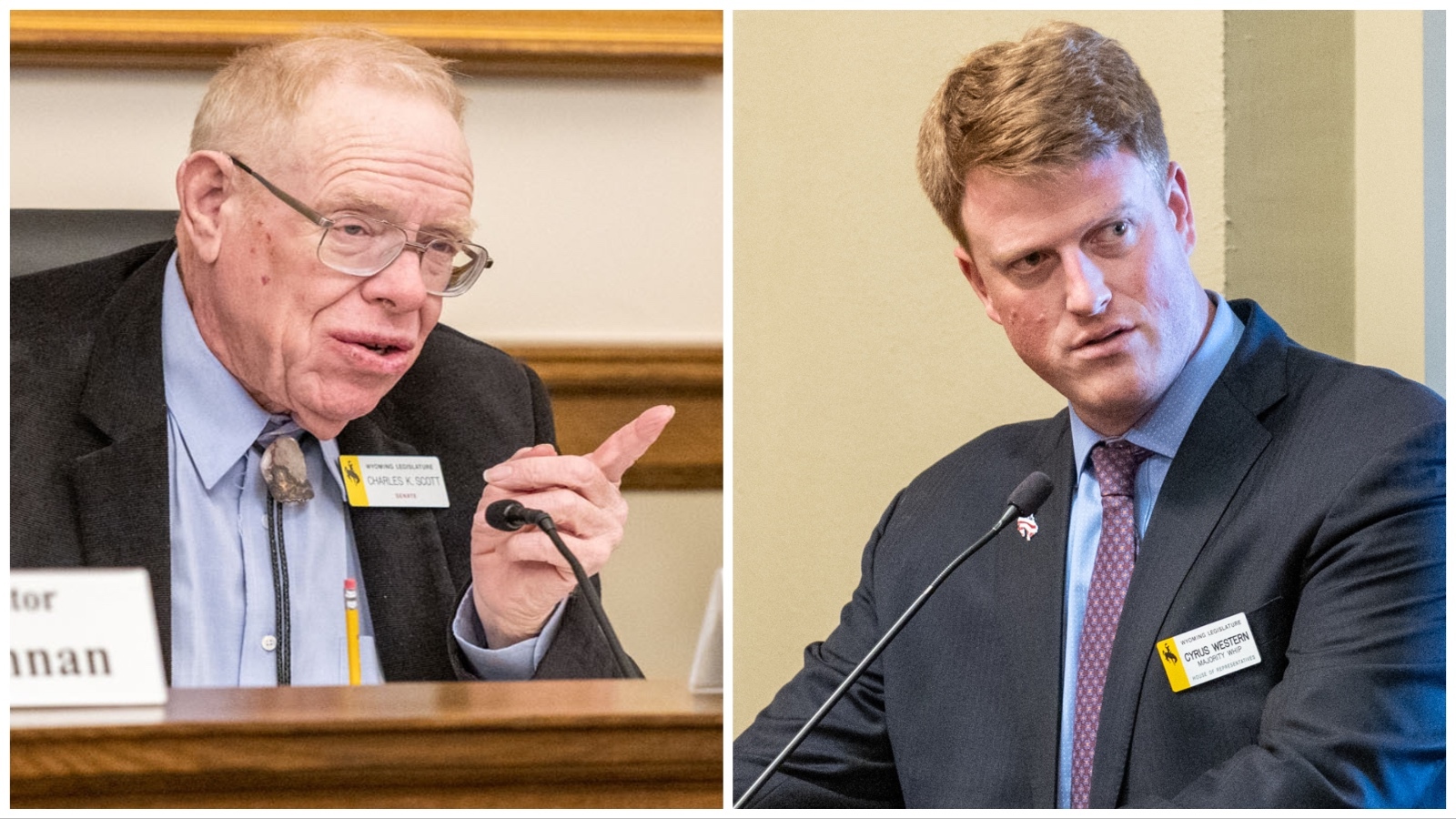 State Sen. Charlie Scott, left, and Rep. Cyrus Western.